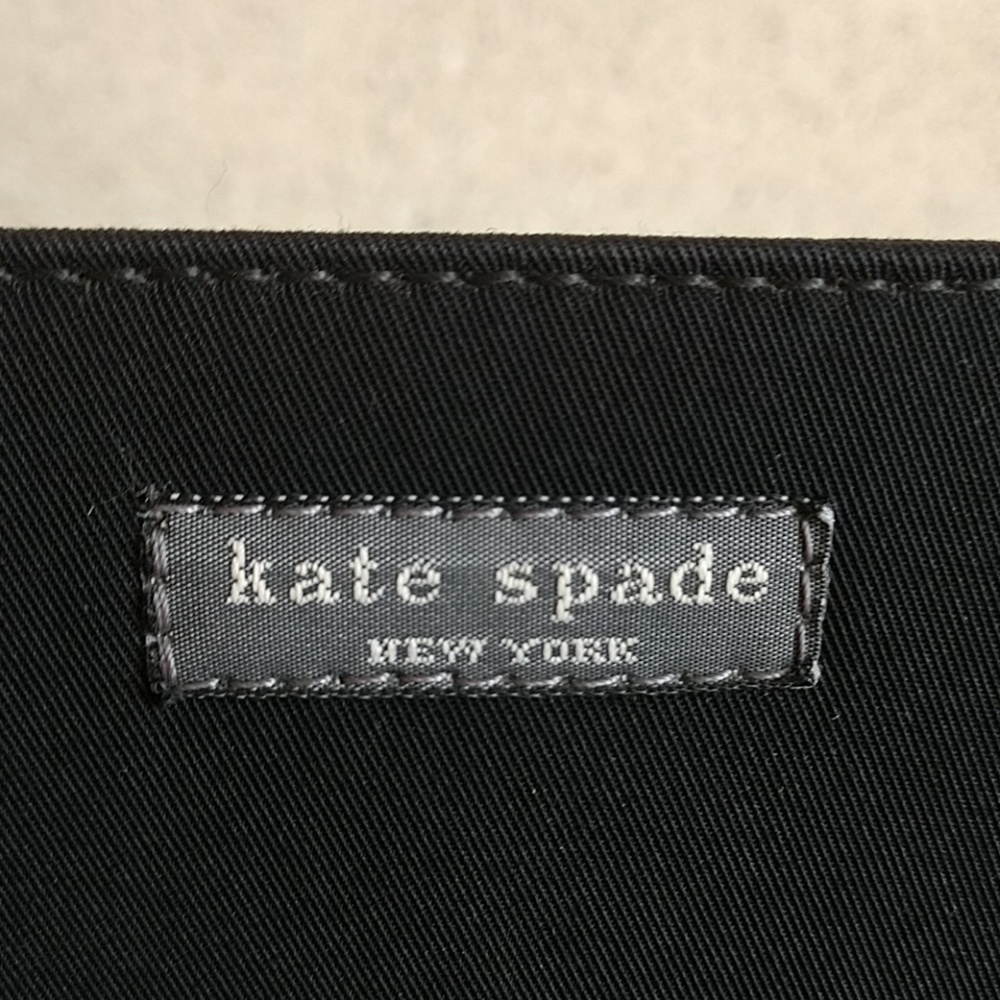 Black linen/canvas Kate Spade bag. - Picture 2 of 3